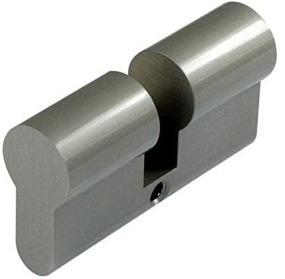 SN-TEC Blindzylinder/Blindschloss, Vollmaterial Massiv Messing vernickelt, für FH Türen geeignet Baulänge: 27/33 (Baulänge: 27/33 (Gesamtlänge 60mm))