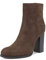 QUEEN HELENA Tronchetti Stivaletti con Tacco Basso Zip Laterale Casual Donna X27-173 (Marrone, Numeric_40)
