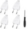 Flachstecker, Eurostecker, PABANCE Steckdosenstecker Flach Stromstecker 250V 2.5A Stecker Flach Schraubanschluss Lose, Weiß, 4 Stück