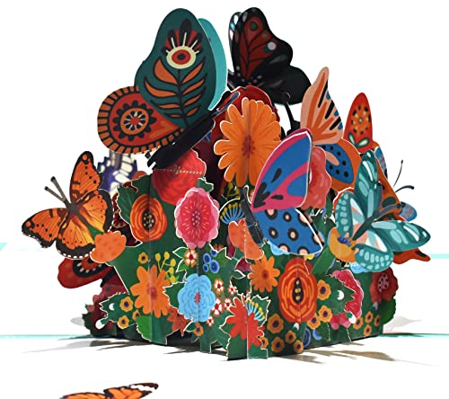 GREETING ART Grußkarte Geburtstagskarte,3D Schmetterling Grußkarte Romantic Geschenkkarte Glückwunschkarte zum Geburtstag Valentinstag Muttertag für Freundin Frau Mann Mutter,Dankeskarte