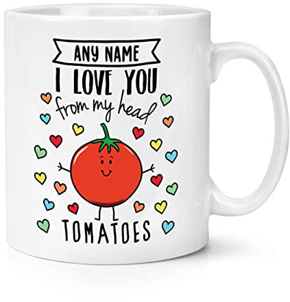 Personalised I Love You from My Head Tomatoes 10oz Mug Cup
