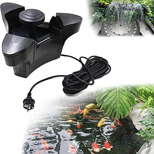 YUNYN Teichabfallentsorger, schwimmender Teichskimmer, Pool-Skimmer-Roboter mit 3 Fontänenmodi, Aquariumfilter, Filterschwamm und Oberflächenabsauger für Springbrunnenbefestigung
