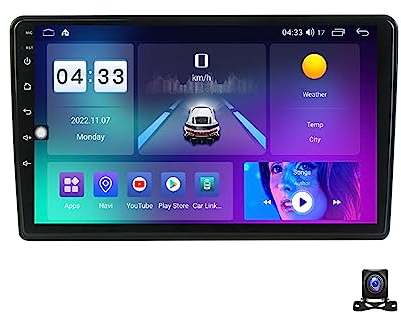 DEHIWI Doppel-DIN Android Autoradio Touchscreen Auto-Multimedia-Player, 9-Zoll-Anzeige Bildschirm Für Benz W203 Vito W639 CLK W209 W210 Mit 720P Rückfahrkamera, Mirror Link, FM, GPS Navi,M600s