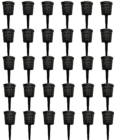 FOXCUP 30 Piezas Macetas Fertilizante Caja con Tapa - Negro Plastico Cestas de Fertilizante Herramienta Bonsái para Plantación CE Jardines Agrícolas