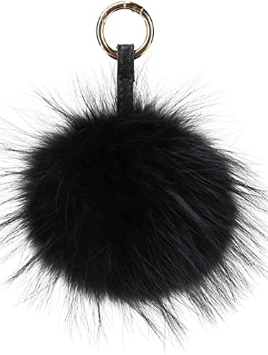 Damen Pom Ball Fell Pelz Bommel Schlüsselanhänger Taschenanhänger Handtasche Schlüssel Auto