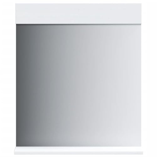 vidaXL Badspiegel mit Ablage Berg Weiß 60x12x70 cm Massivholz