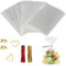 OMBRISA Clear Cellophane Bags 10x15cm, 200PCS Cookie Bag Cellophane with 200 Twist Ties, Small Sweet Bags for Filling Pastries, Cookies, Sweets, Desserts, Gifts