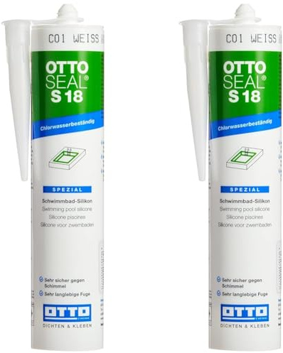 OTTOSEAL S 18 Schwimmbad-Silikon 310 ml Kartusche C01 weiss (Packung mit 2)
