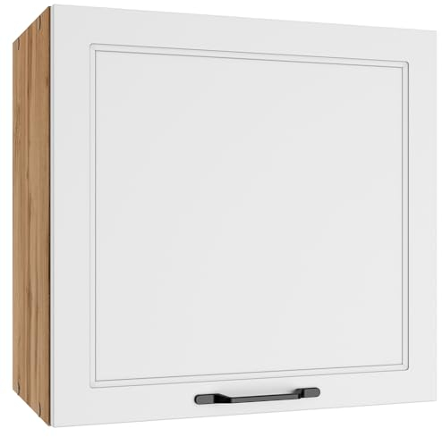 Lomadox Küchenschrank Wandschrank Hängeschrank 60 cm in matt weiß und Eiche