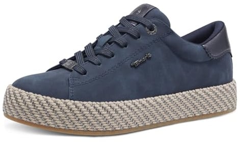 Tamaris Damen Low-Top Sneaker, Frauen Sneaker,rot,Weiss,braun,grau,rosa,Champagne,Chili patent,Copper,einlege-Sohle,Gold,pink,Navy,42 EU