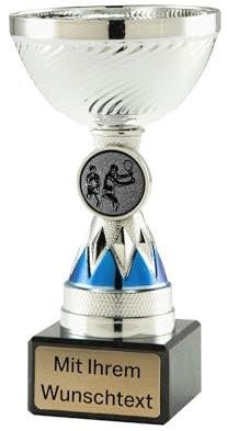 Pokale 6er Serie ET.456 Silber/blau 12 cm