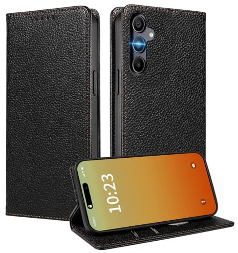MOJIA Cover per Samsung Galaxy A15 4G / 5G, [Forte Chiusura Magnetica] Case Portafoglio in Pelle PU Premium, Custodia a Libro per Telefono con Porta Carte.. Nero