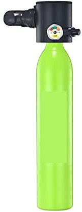 QZCX Respirateur de plongée Portable, 0.5L Mini Bouteille D'oxygène Plongée Enseignement Respiration sous-Marine Équipement De Plongée Respiration Réservoir D'oxygène Haute dureté compressive(Groen)
