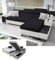 All4All Ecksofa Fosti - Schalffunktion - Bettkasten - Polstersofa - Komfort - L-Form - Couch - Eckcouch - Schlafsofa - 293x185x100cm - 26 - Sawana 14 mit weißem Kunstleder, Rechts
