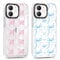 Foonary 2 Pack Clear Bow Print Phone Case for iPhone 12/iPhone 12 Pro 6.1, Pink Blue Design Aesthetics Transparent Pattern Soft Silicone Cases,Shockproof Bumper Protector Girls Cover, for iPhone 12