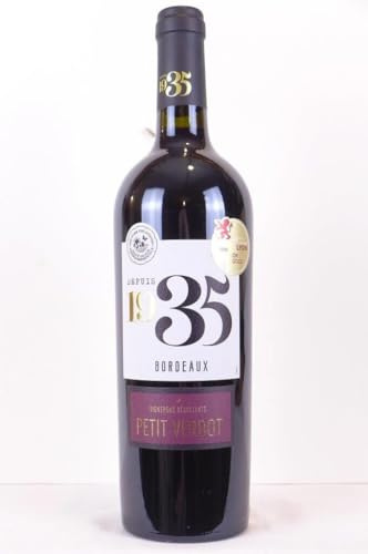 bordeaux petit verdot (une bouteille de vin) rouge 2018 - bordeaux
