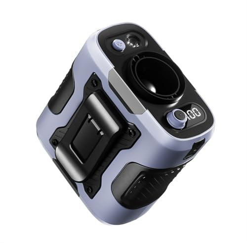 Yominerr Ventilatore Portatile per la Vita 6000mAh, Ricaricabile, con Clip per Collo e Vita, con Potente, Power Bank e Illuminazione per il All'Aperto.