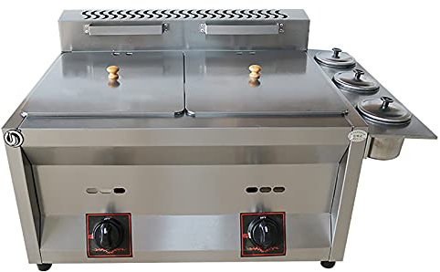 FBHappiness Friteuse à gaz Professionnelle 20 L GPL, friteuse à Poulet et Frites pour restauFriteuse à gaz Professionnelle 20 L GPL, friteuse à Poulet et Frites pour Restaurant et Cuisine à Domicile