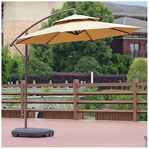 MYUYEE Parasol de Jardin 270 cm Baleines en Alliage d'aluminium déporté Respirant Double Toit pour Jardin Balcon terrasse,Jaune