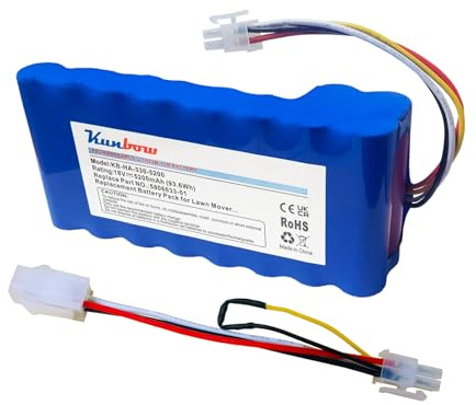 Kunbow 5200mAh Mähroboter akku,Ersatzakku für Husqvarna Automower 320, 330X, 420, 430, 430X, 440, 450X, 520, 550 Rasenroboter,Ersatz für 580 68 33-01,580 68 33-02 Akku. (18V/93.6Wh)