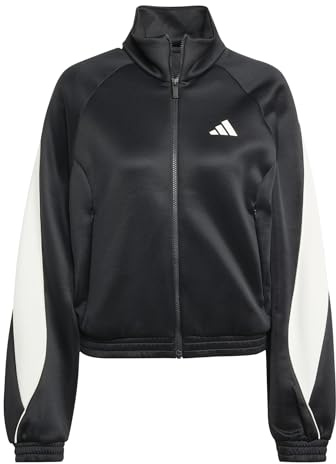adidas Women's Stadium Tracktop Sweatshirt, black/off white, M