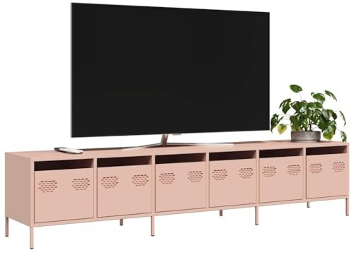 WSJHUHK Mobili,Centri di intrattenimento e supporti TV,Mobile TV Rosa 202x39x43.5 cm Acciaio laminato a freddo