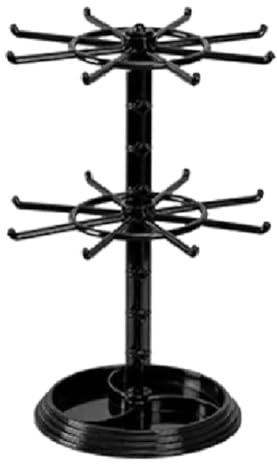 NONDK Jewelry Organizer 2 Tier Rotating Jewelry Display Stand Necklace Tower Storage Rack for Earrings Watch Showcase Easy Install Easy to Use