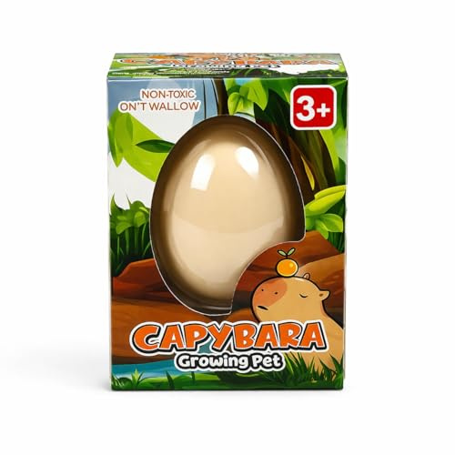 STUWU Capybara Wachsendes Ei – Magisches Growing Egg Spielzeug, schlüpft & wächst im Wasser, Überraschungs Ei für Kinder, Geschenkidee, 48h Wachstumseffekt, Mitbringsel ab 6 Jahren