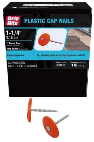Prime Source 1 Lb 1-.25in. Plastic Cap Roofing Nails 114PRCAP1