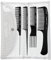 Olivia Garden Carbon + Ion Trousse de 4 Peignes Techniques, Peigne en Carbone de Haute Qualité pour une Coupe de Précision et Colorations, Technologie Ionique