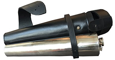 John Shooter England Horse Riding Steel Saddle Flask & Bridal Black Leather Case Holder