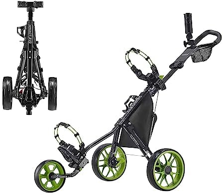 Caddytek Unisex-Erwachsene CaddyLite 11.5 V3-Grün Golf Push Cart, schwarz/Lime