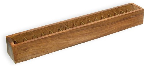 Shamans Market Tibetan Lattice Wooden Incense Burner - Brass Rail Ash Catcher Box - Made in India
