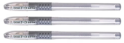 PILOT Gel-Tintenroller, G1-10, Grip, breite Spitze, silberfarben, 3 Stück