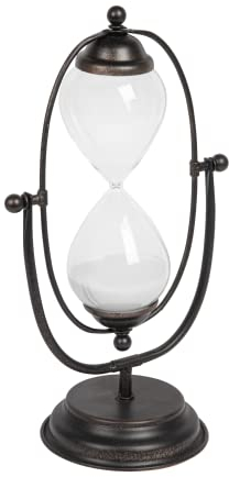 Creative Co-Op Sanduhr, Metall, Antik-Optik, Weiß Rust