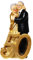 Goldhochzeitspaar mit Zahl 50, Polystone, ca. 14,5x8 cm