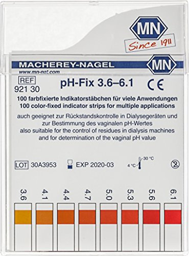 Camlab 1138926 pH-Fix indicator stick, pH 3.6-6.1 with CE-Mark, 6 mm x 85 mm (Pack of 100)