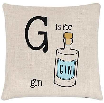 Buchstabe G für Gin Leinen Kissenbezug
