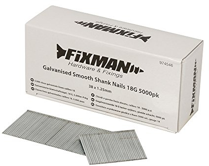 Fixman chiodi a gambo liscio zincato, 18G, argento, 974546