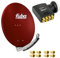 Fuba DAA 780 R Satellitenantenne Aluminium in Rot HDTV 3D 4K Premium X Deluxe Octo LNB Sat