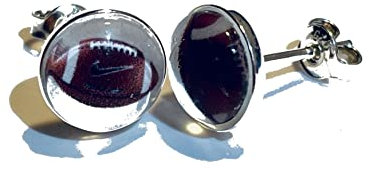 American Football 925 Sterling Silber 8mm Ohrringe Ohrstecker