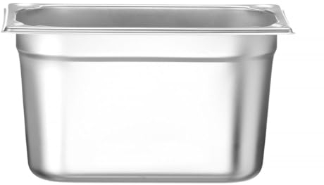 HENDI Gastronormbehälter, Temperaturbeständig von -40° bis 300°C, Heissluftöfen-Kühl- und Tiefkühlschränken-Chafing Dishes-Bain Marie, Stapelbar, 4L, GN 1/4, 265x162x(H) 150mm, Edelstahl
