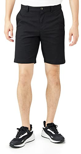 Amazon Essentials Men's Slim-Fit 9 Inch Chino Shorts, Black, 38W