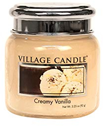 Village Candle Petit bocal en verre avec couvercle en métal 106,3 g – Vanille crème