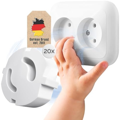 INTIRILIFE Steckdosenschutz 20er Set Weiß – Steckdosen Abdeckung Ohne Kleben – Steckdosensicherung Für Kinder – Kindersicherung Steckdose – Steckdosenabdeckung 3.5x1.5 cm – Für Baby Kinder Haushalt