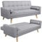 Yaheetech Modern Fabric Sofa Bed 3 Seater Click Clack Sofa Settee Recliner Couch with Wooden Legs for Living Room/Guest Room/Office,Grey