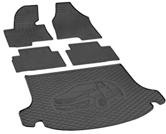 Kofferraumwanne und Gummifußmatten RIGUM geeignet für Kia Sportage 2010-2015 Perfekt angepasst + Magic Eraser