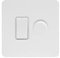 Soho Lighting Flat Plate White Metal dimmer and Rocker Switch Combo Blk Ins Screwless (2 Way Switch & Trailing Dimmer)