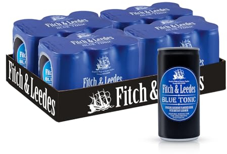 Fitch & Leedes Blue Tonic – 24 x 200ml Mixer for Citrus & Botanical Gins