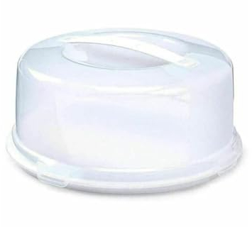 St@llion Plastic Large Round Cake Carrier with Lid Carry Handle and Easy Locking, Storage Container Lockable Lid Cover Box 30 cm x 15 cm (Round)